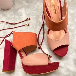 Purple, pink and blush platform heels - 7.5